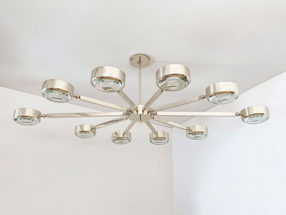 Металлический потолочный светильник GASPARE ASARO OVAL OCULUS - CARVED GLASS ARCH-00071522 - Вид №1