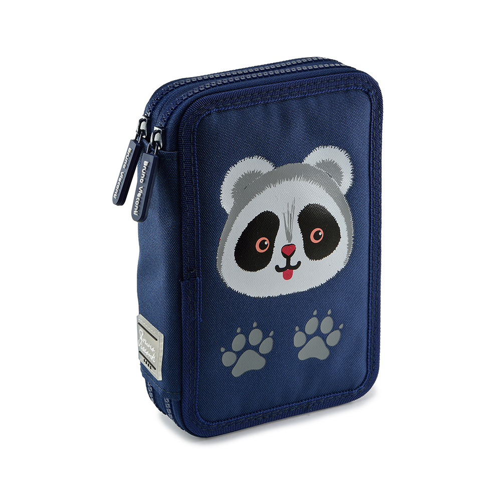 14-051/03 Пенал на молнии два отделения 20 x 12 x 3.5 см "Панда" Bruno Visconti 