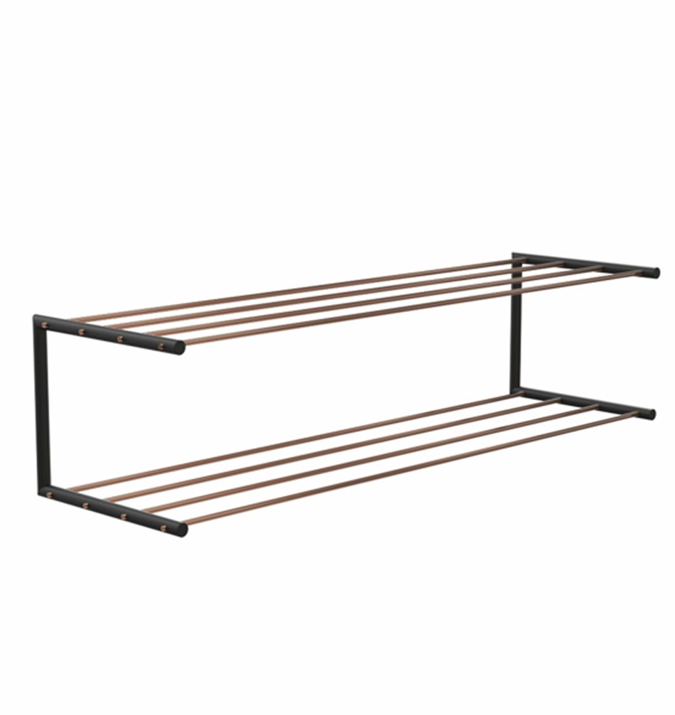 FROST Полка для обуви 2, 100cm » медь / черный Нержавеющая сталь Медь / черный N1929-1-CB 