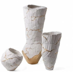 Fos Ceramiche Ваза из фарфора и золота Anemos