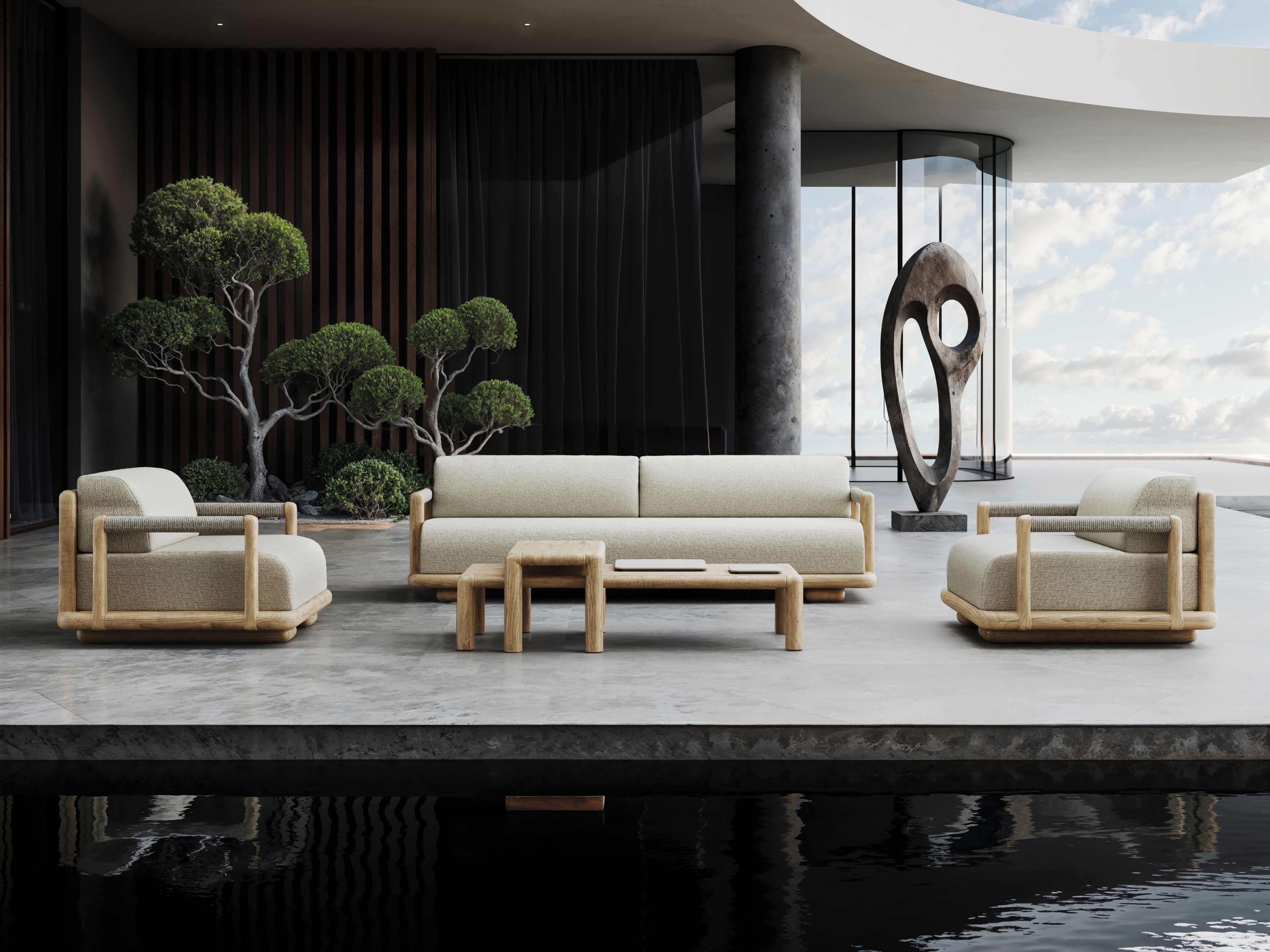 Деревянный прямоугольный низкий садовый столик SNOC Caleo ARCH-00077649 - Вид №7