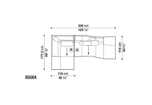 Угловой диван из ткани B&B Italia ARCH-00127003 - Вид №19