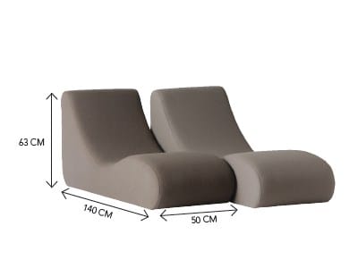 Мягкий шезлонг из ткани