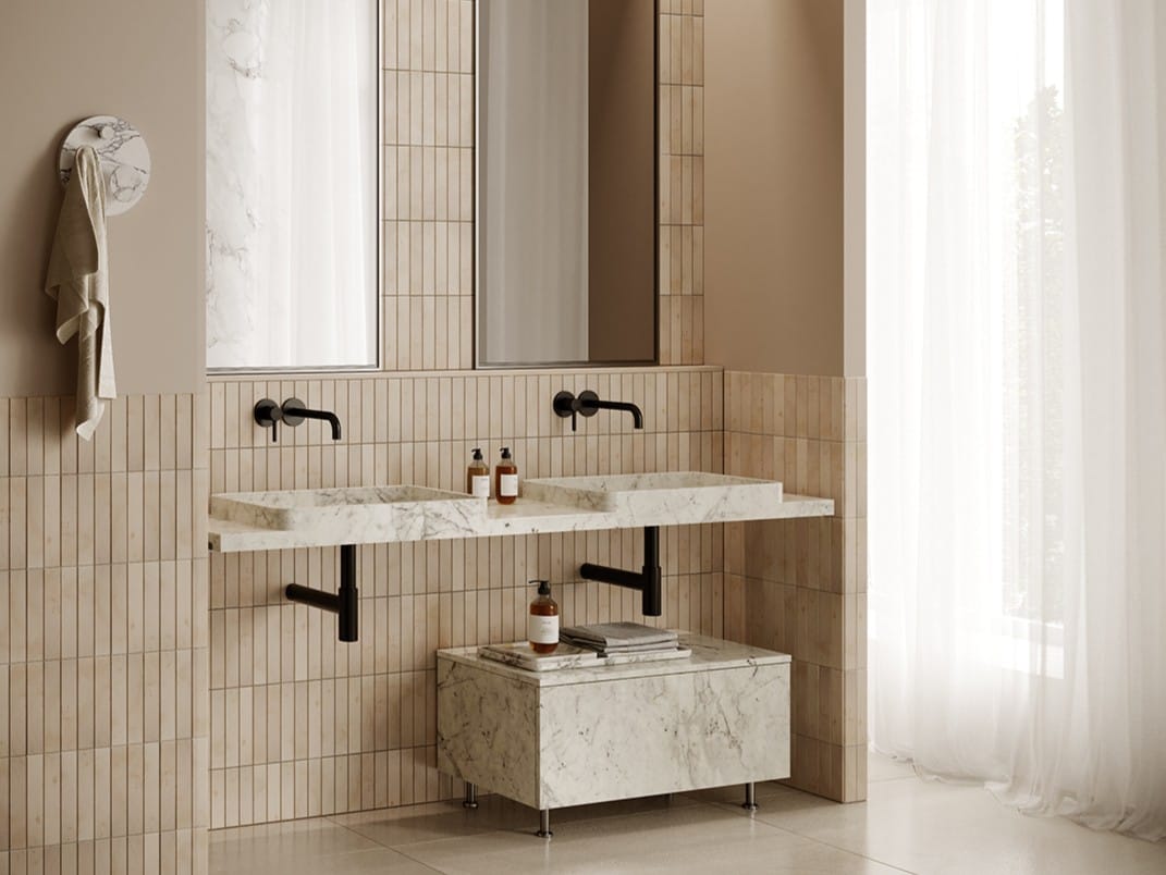 Двойная мраморная подвесная раковина с ящиками Maami Home Guimo ARCH-00146806