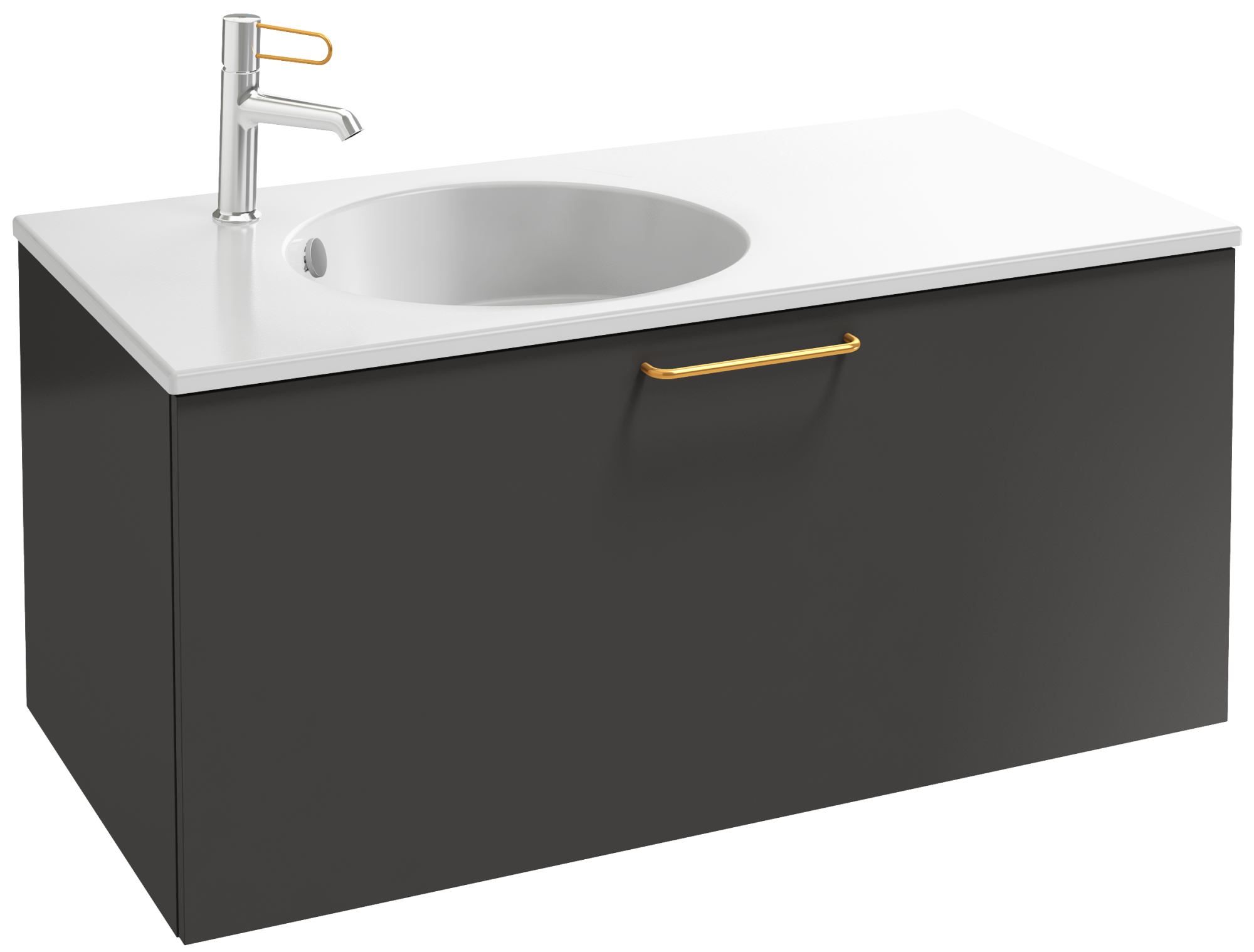 EB2514-R8-G1C Тумба под столешницу 100 см, 1 верхний ящик, золотая ручка JACOB DELAFON ODÉON RIVE GAUCHE ODEON RIVE GAUCHE