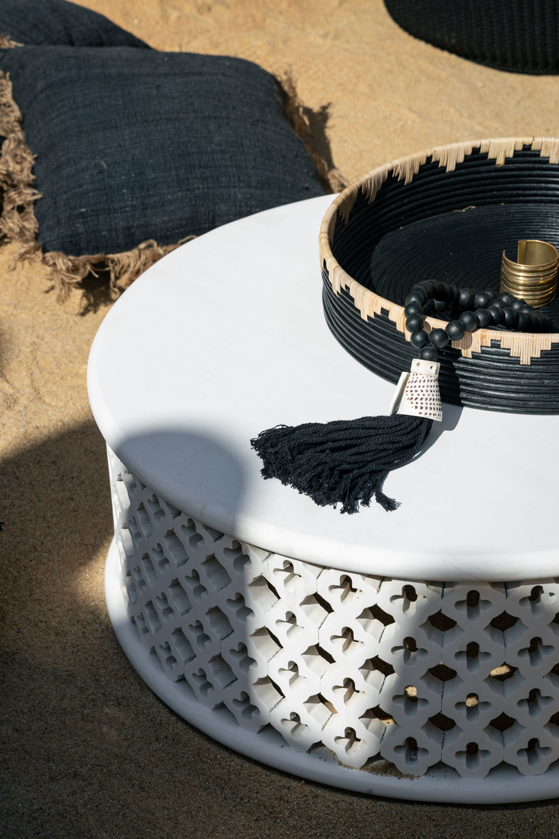 Круглый низкий стол из тикового дерева cbdesign Bamileke ARCH-00130721 - Вид №2