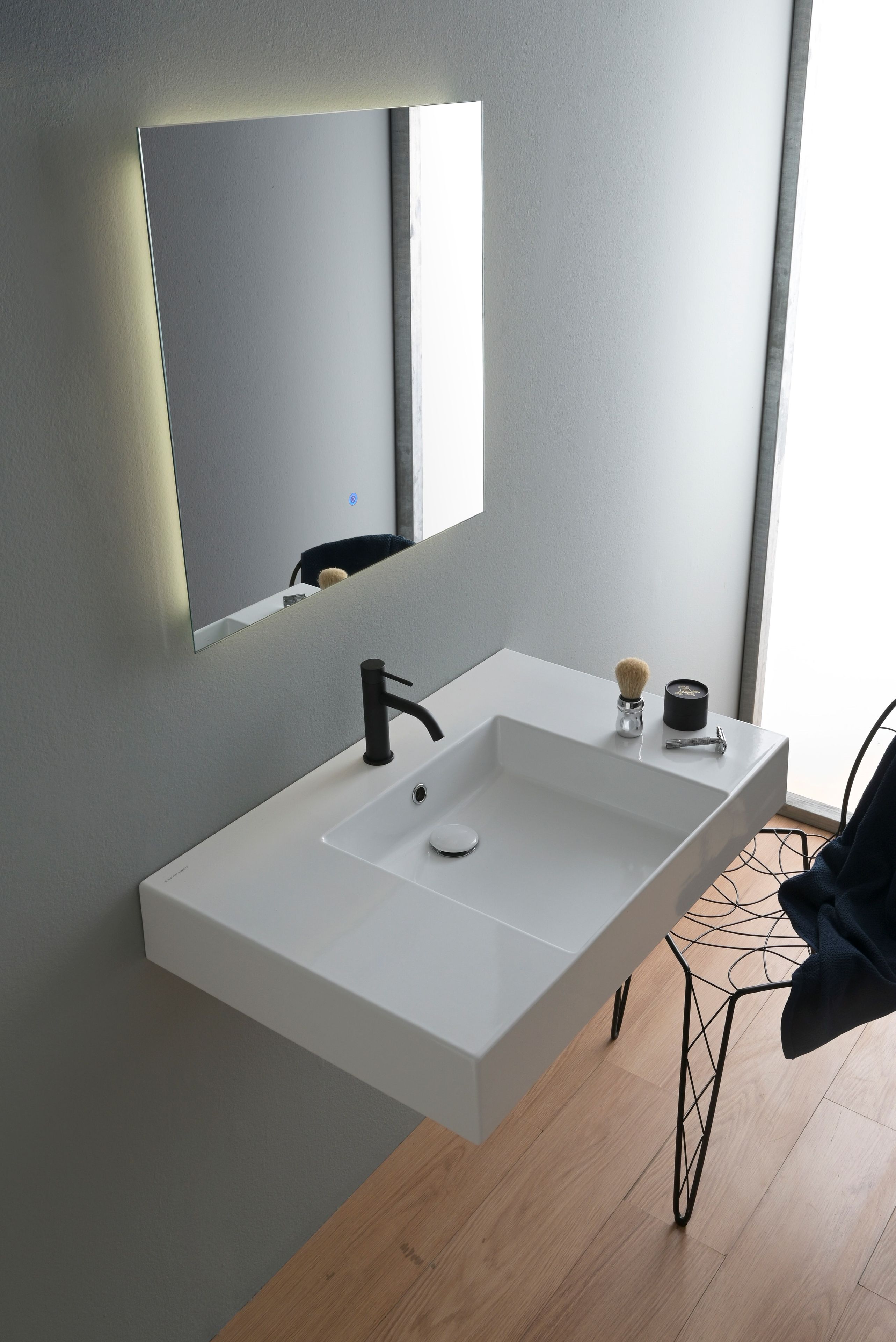 Керамическая прямоугольная одиночная подвесная раковина Scarabeo Ceramiche Теорема 2.0 плюс ARCH-00134003 - Вид №1