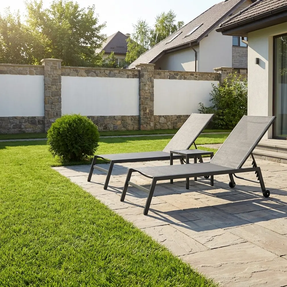 Шезлонг BEGINIA Lyra 200x68x31 см алюминий серый STLM-2119805 - Вид №18