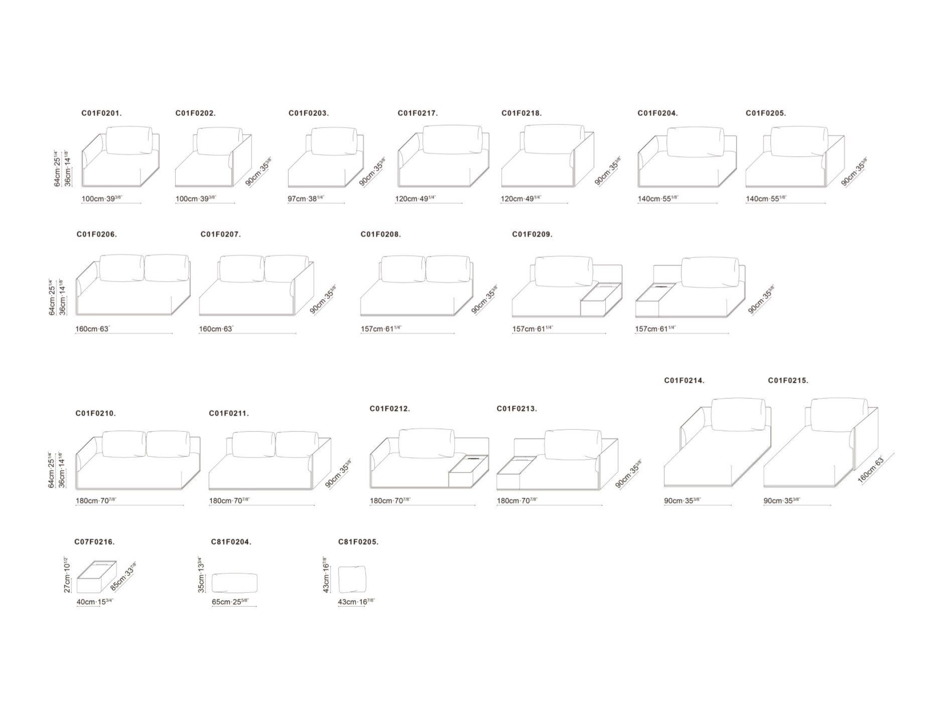Модульный диван vis à vis из ткани CAMERICH ELAN ARCH-00024701 - Вид №3