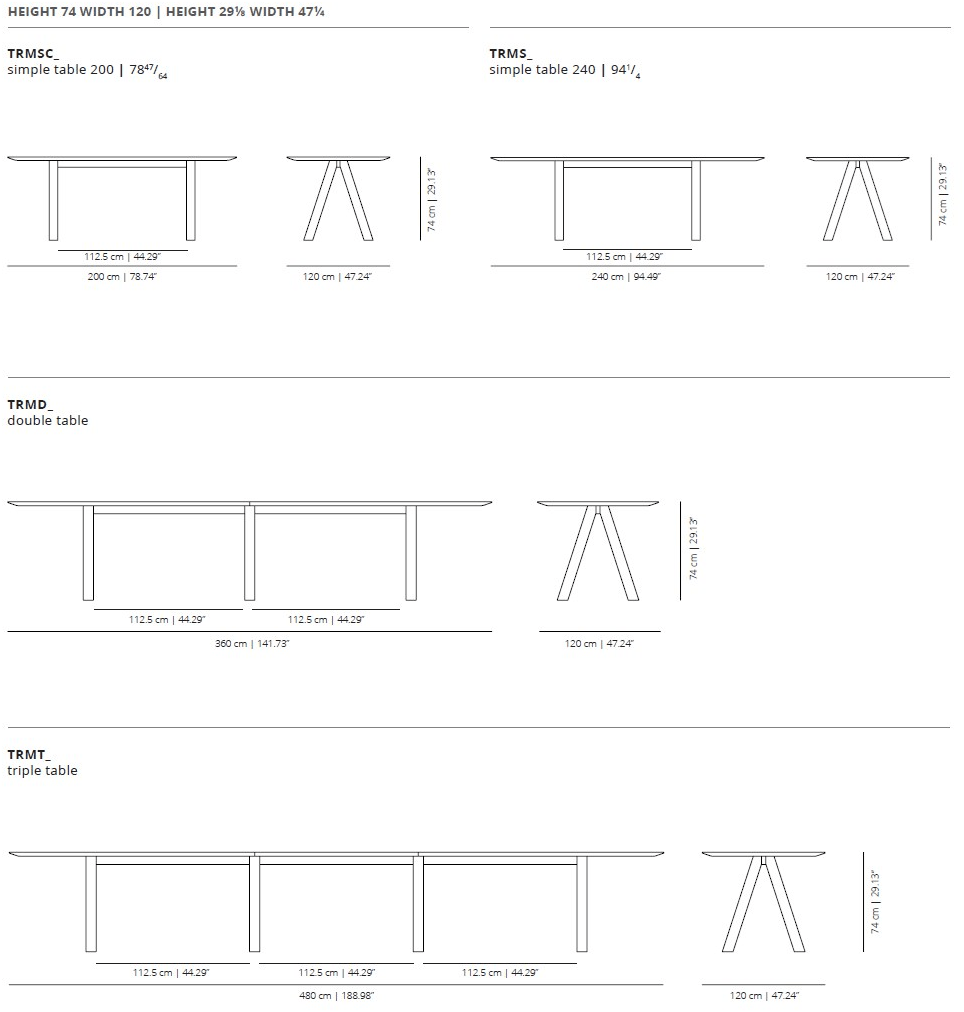 Viccarbe Прямоугольный стол из дуба Trestle sun-id-1436958 - Вид №14