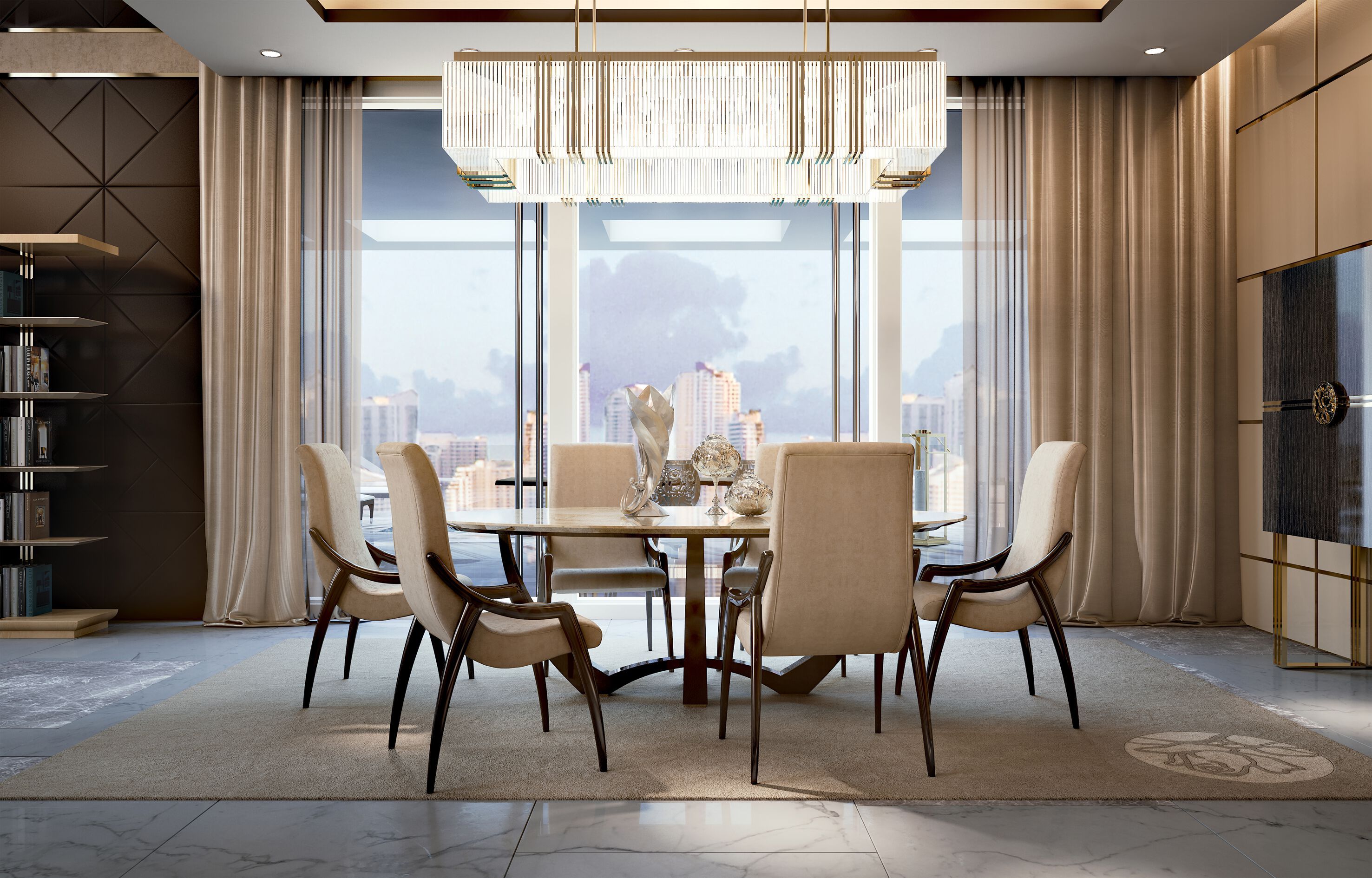 Овальный мраморный обеденный стол Bizzotto Italia Symphony-Infinity ARCH-00004477 - Вид №1