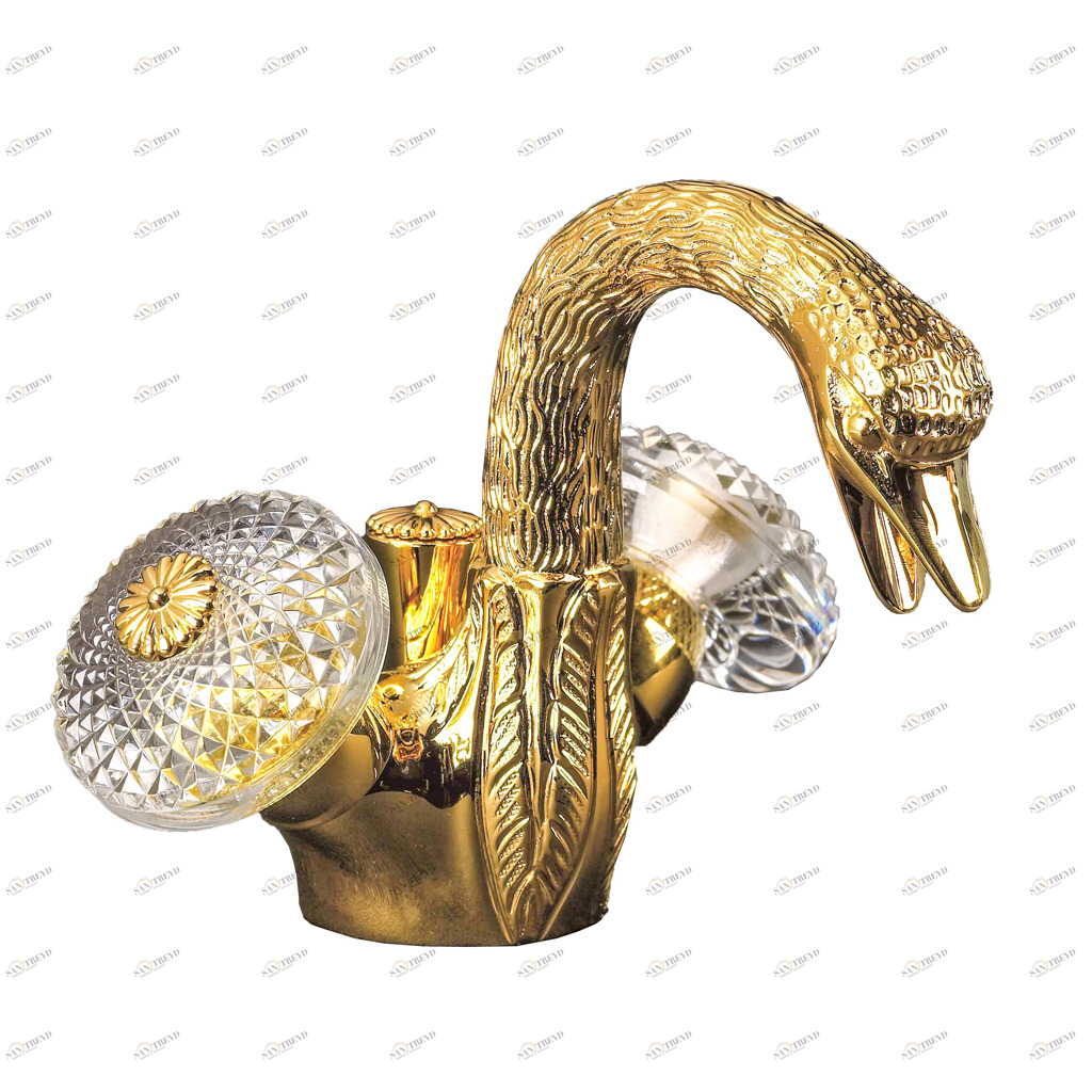 C45-1101 C45-1101 Смеситель для раковины на одно отверстие КРЫЛО ЛЕБЕДЯ Cristal & Bronze CYGNE AILÉ Cygne Aile