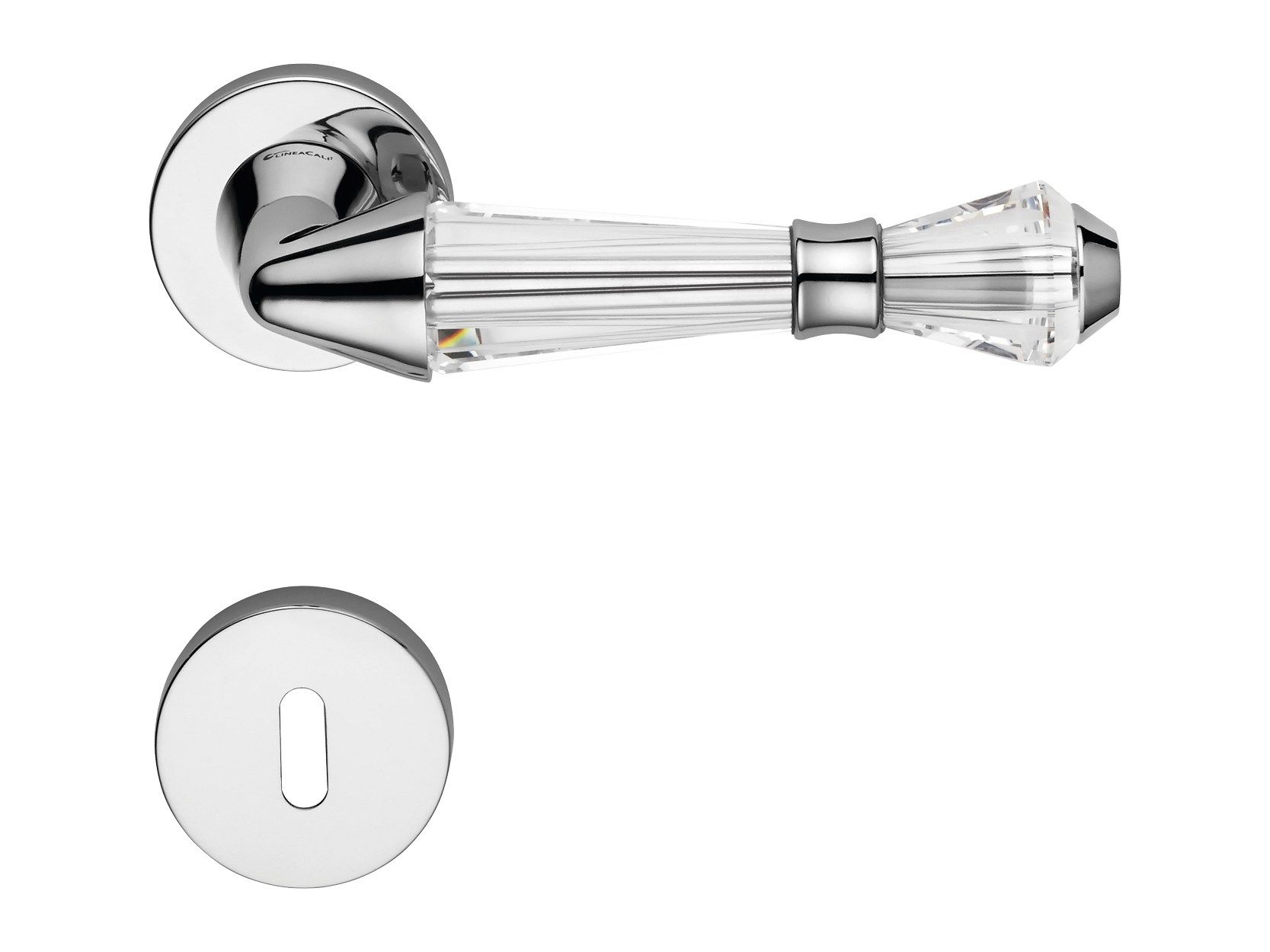 Латунная ручка в классическом стиле с кристаллами Swarovski® на розетке с насадкой LINEA CALI' свет ARCH-00054149