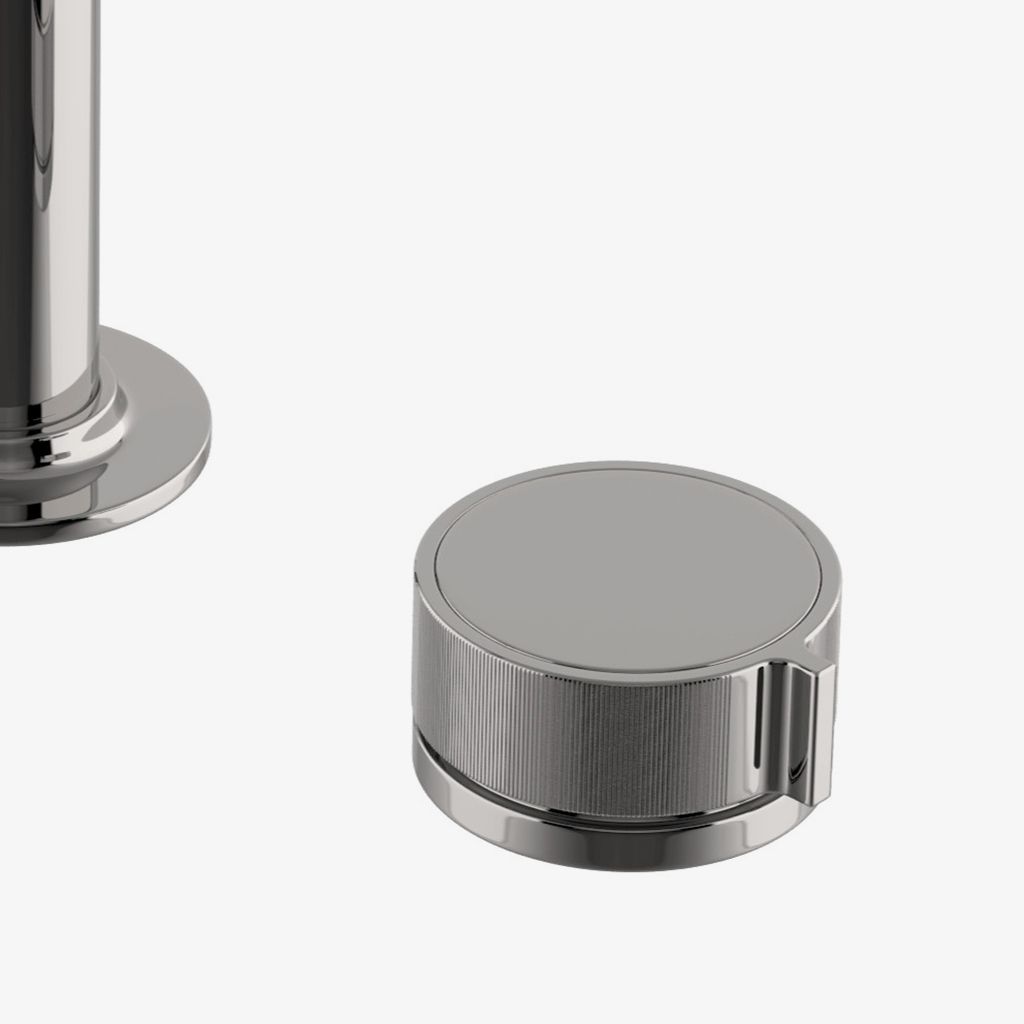 BLS24A Смеситель для унитаза серии Bond Tandem на гусиной шее с ручками-ручками с гильошированными линиями Waterworks - Вид №1