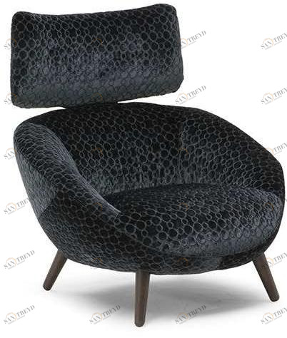 Natuzzi Кресло из ткани с подголовником sun-id-1458442