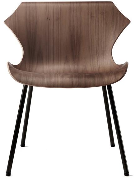 BassamFellows Кресло из стали и дерева Petal Cb-294m - Вид №1