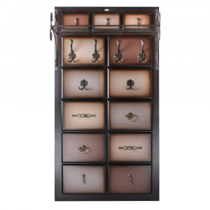 15004 Вешалка настенная Пандора 3 Орех Оберджин Шоколад BOGACHO