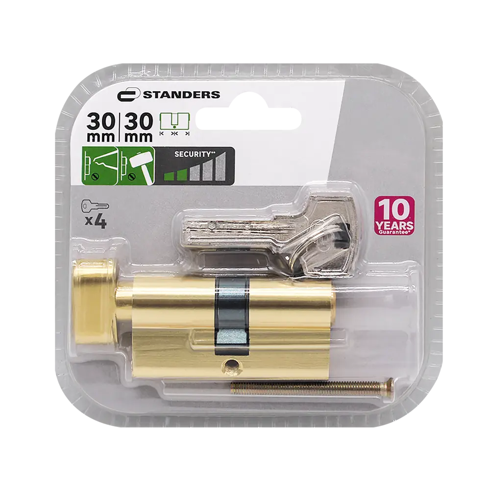 Цилиндр дверной Standers TTAL1-3030NBGD с механизмом ключ-вертушка 82625292 STLM-0032177 - Вид №3