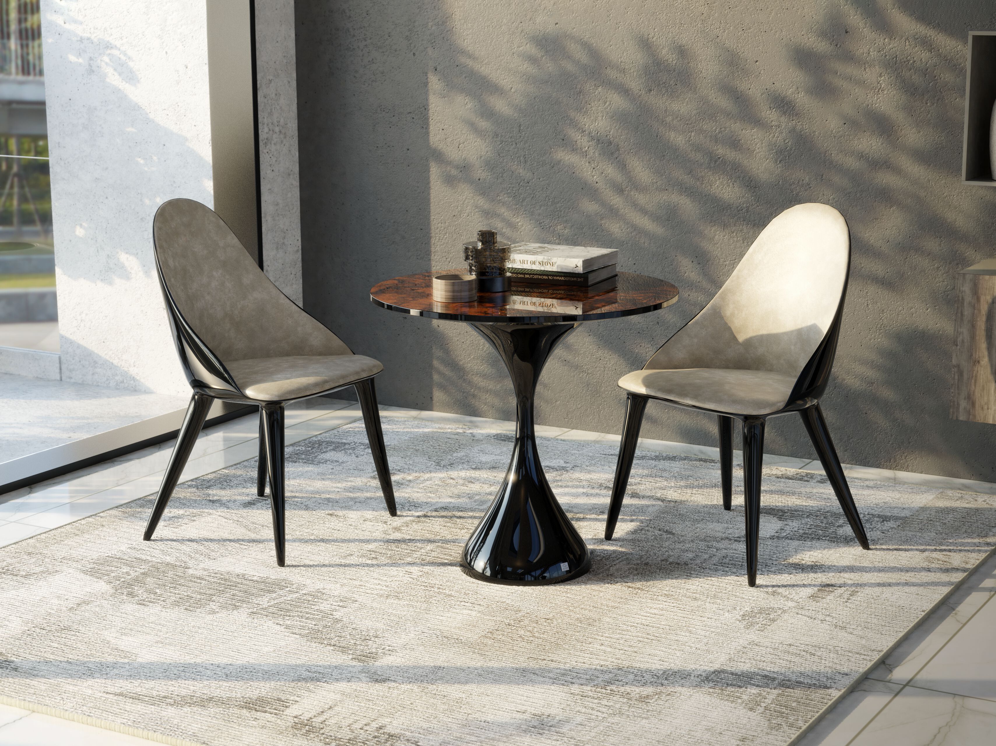 Обеденный стол из стекловолокна и мрамора GANSK MELODY ARCH-00105763 - Вид №2