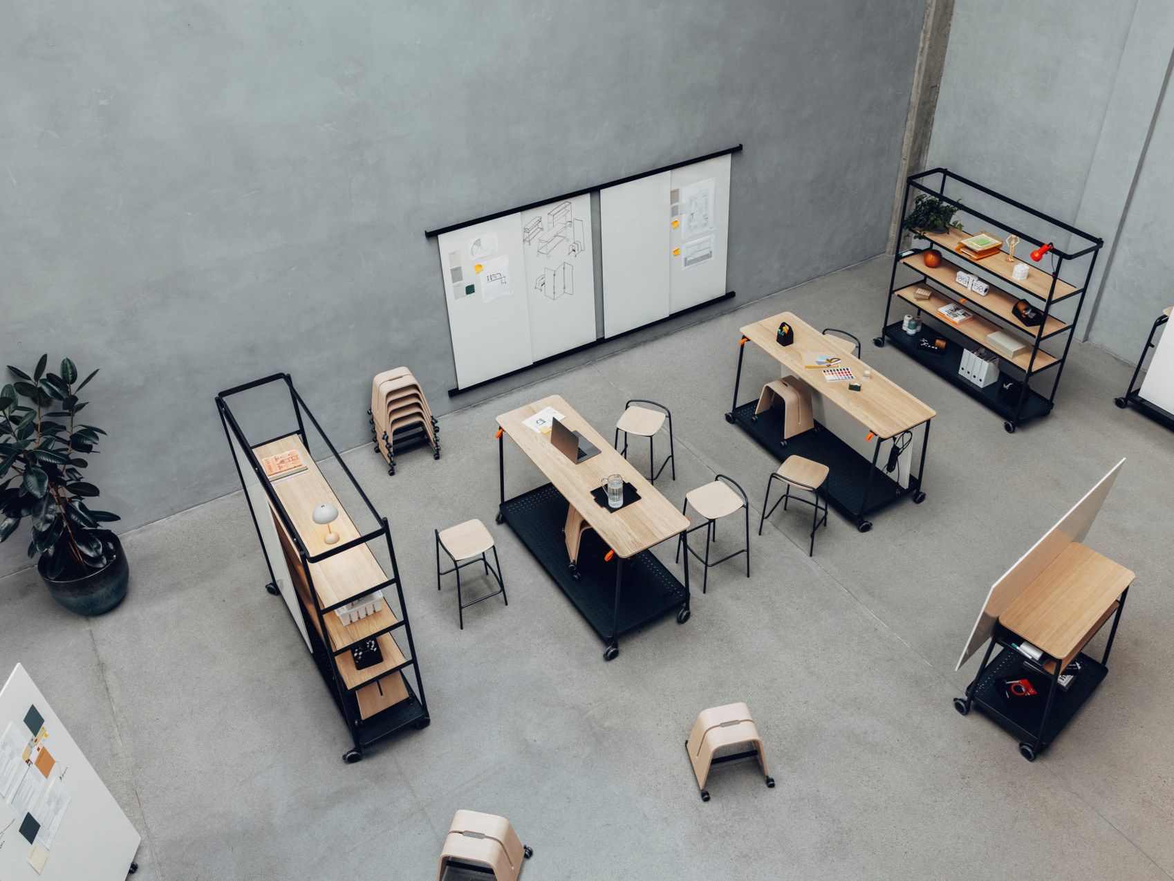 Прямоугольный стол si колеса Brunner доски ARCH-00137887 - Вид №3