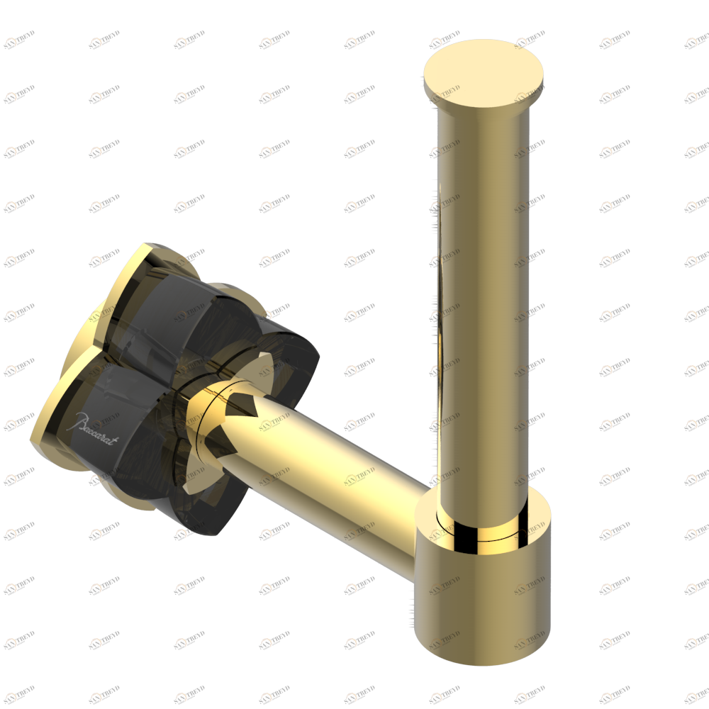 U6D-542 Бумагодержатель настенный резервный Thg-paris Pétale de Cristal, черный хрусталь Покрытие PVD золотистый цвет U6D-542 CAT.F