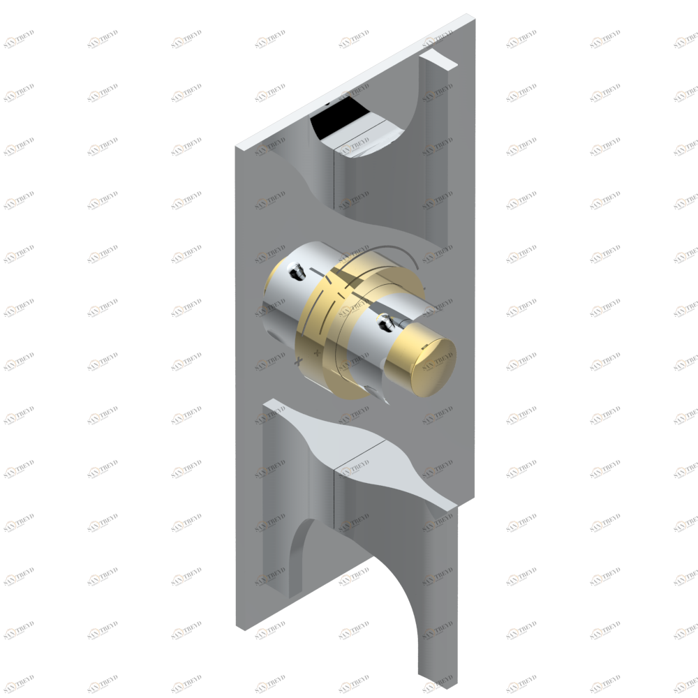 G04-5400BE Накладка с ручкой регулировки температуры и двумя маховиками для термостатического смесителя 5400AE Thg-paris Pure Хром/золото G04 5400BE CAT.A