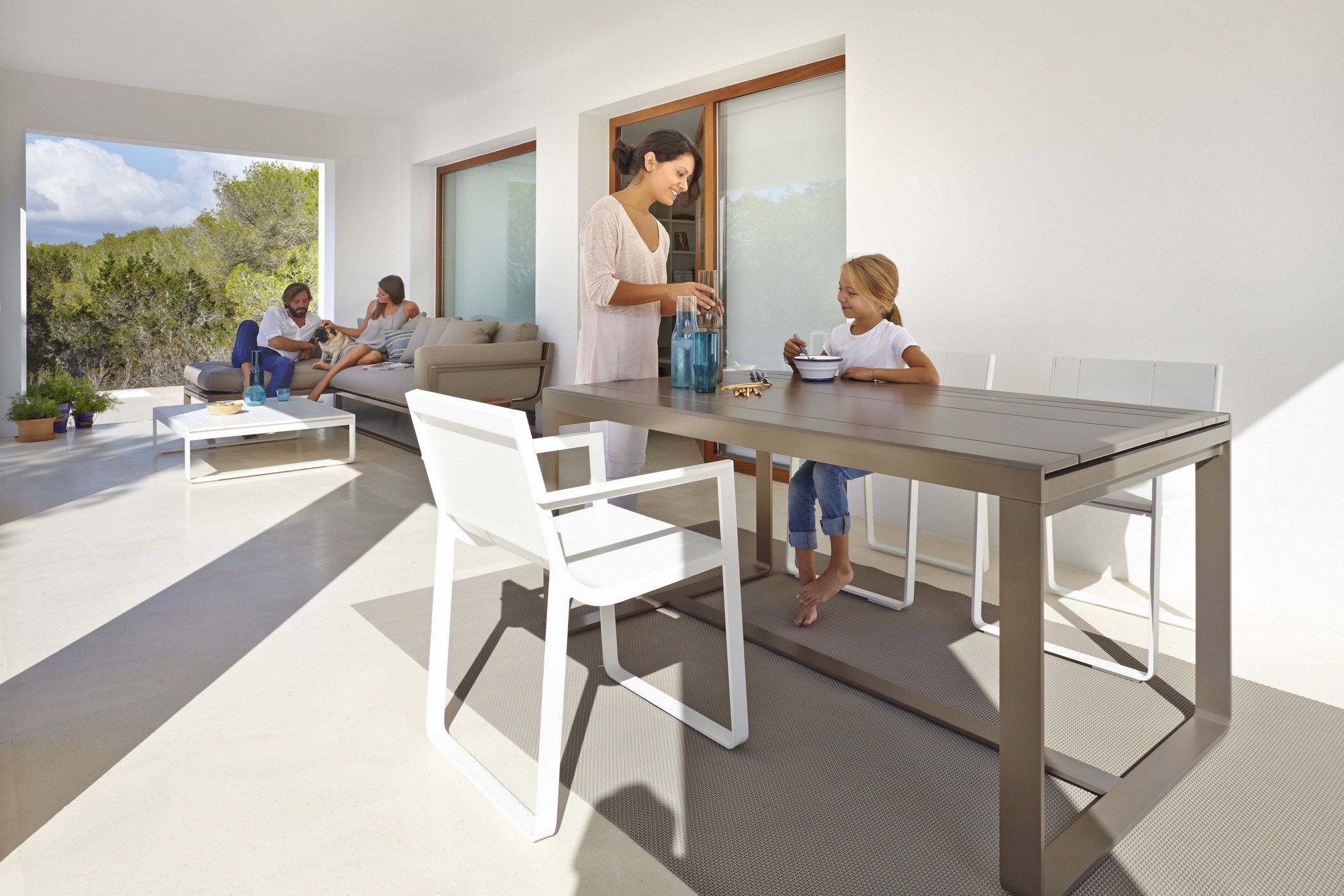 Алюминиевый прямоугольный садовый стол с термокрытием GANDIABLASCO ARCH-00142451 - Вид №2