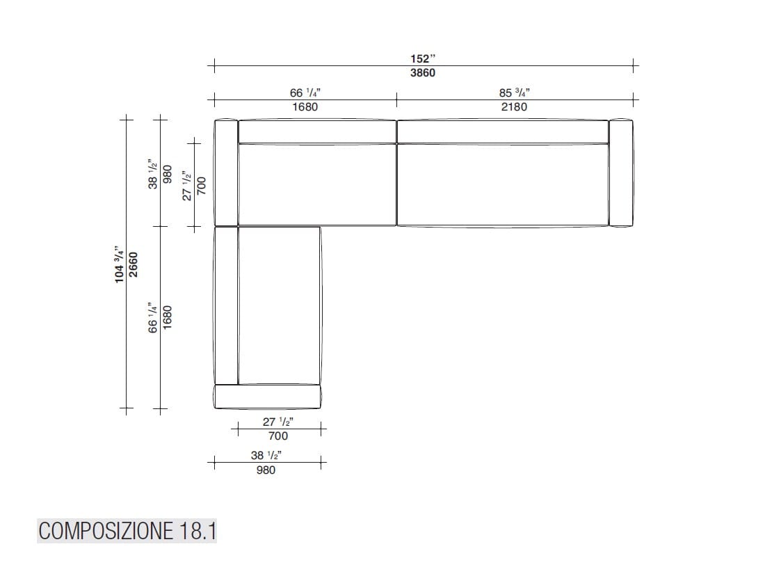 Секционный диван из ткани Lema SNAP ARCH-00147146 - Вид №23