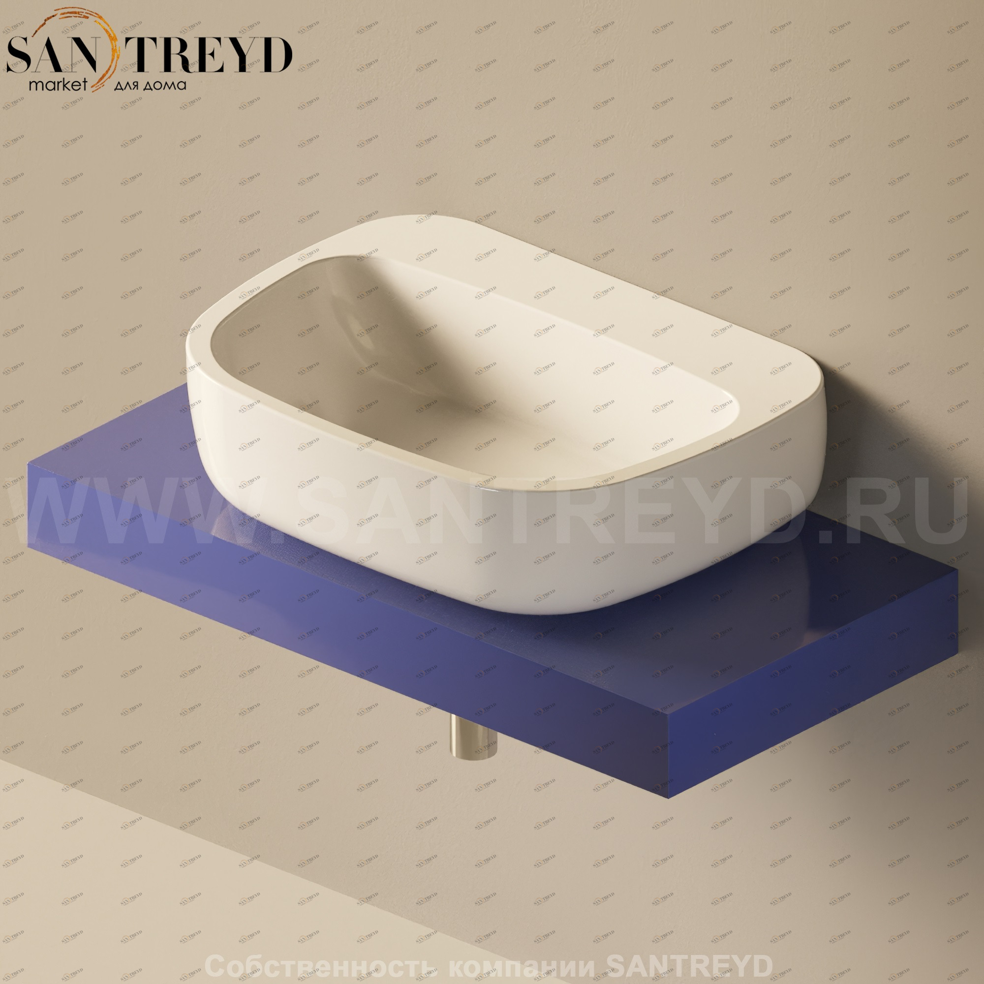 Flaminia FORTY6 Столешница от 90 до 250 см синяя F6MN64.5003 Ceramica Flaminia F6MN645003