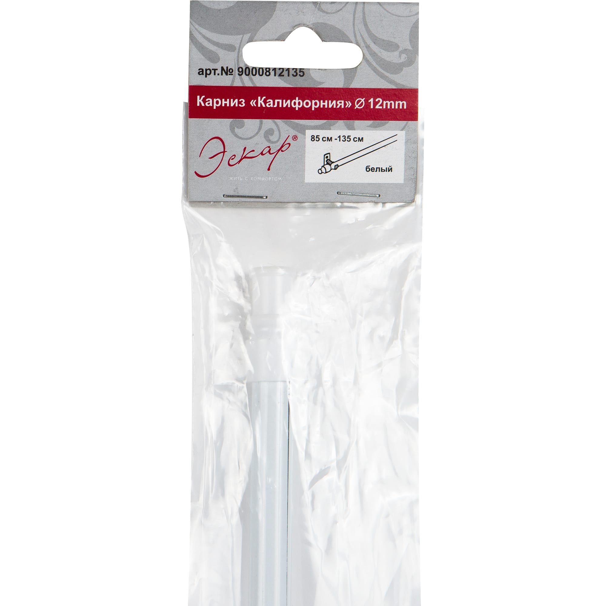 13642985 Карниз витражный Калифорния 85-135 см металл цвет белый Santreyd  - Вид №3