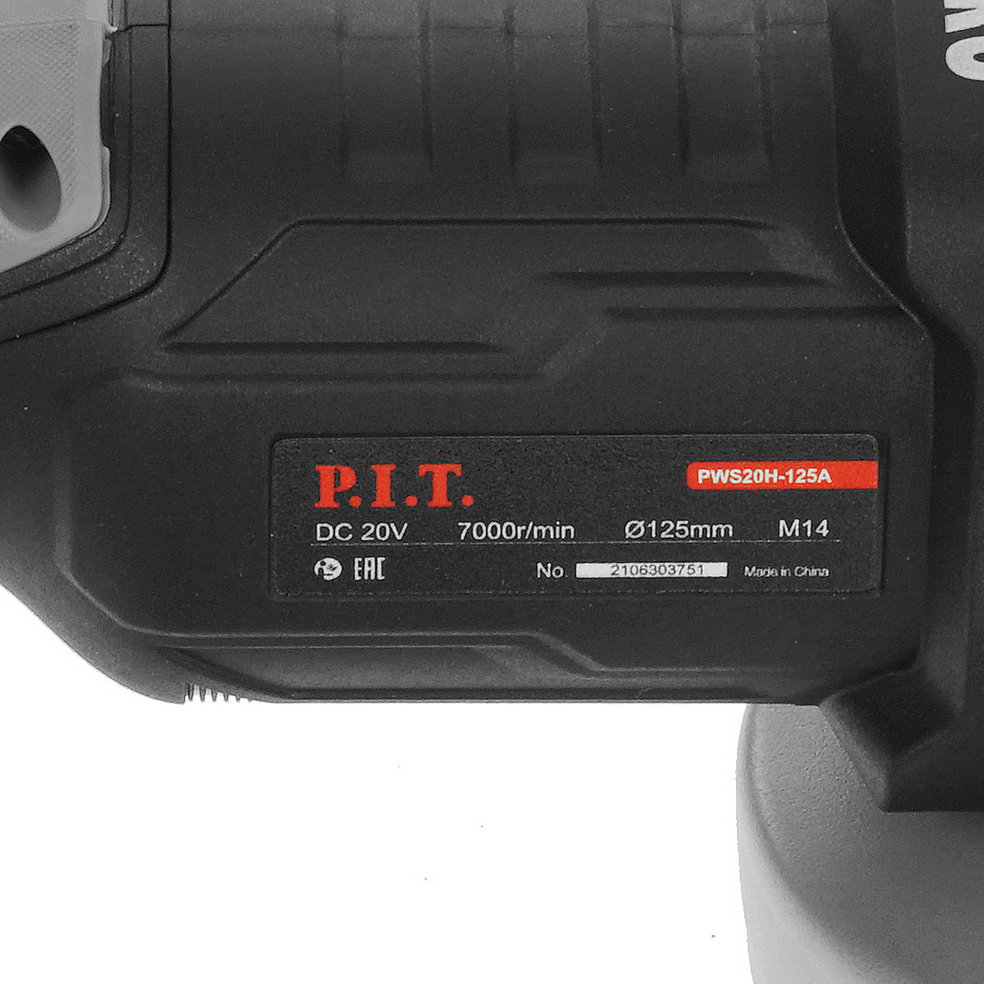 Углошлифовальная машина (УШМ) PIT PWS20H-125A SOLO OnePower 20V  , Без ЗУ, Без АКБ 5339002 STDN-0020730 - Вид №4