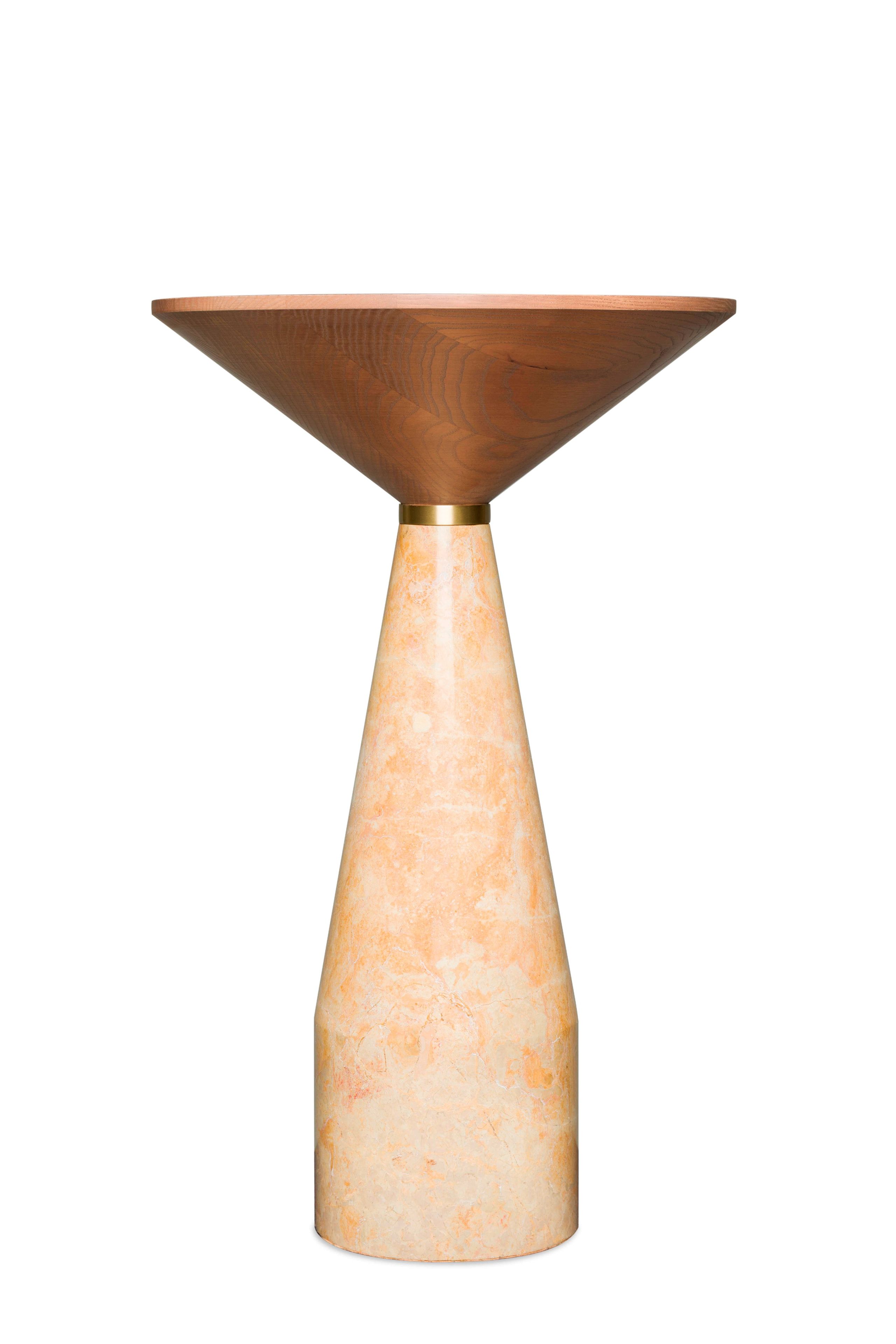 Высокий круглый журнальный столик из ясеня и мрамора Morelato CINO ARCH-00049424 - Вид №2