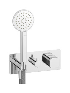 Прогрессивный настенный смеситель для душа на 2 потребителя со встроенным душевым гарнитуром. WE ARE IB eo313cc_2 Chrome Elio