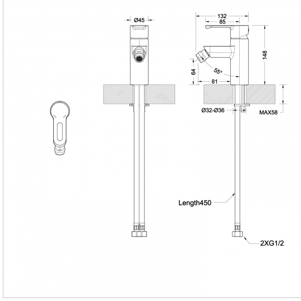 Смеситель для биде STREAM-D F337163C bravat - Вид №2