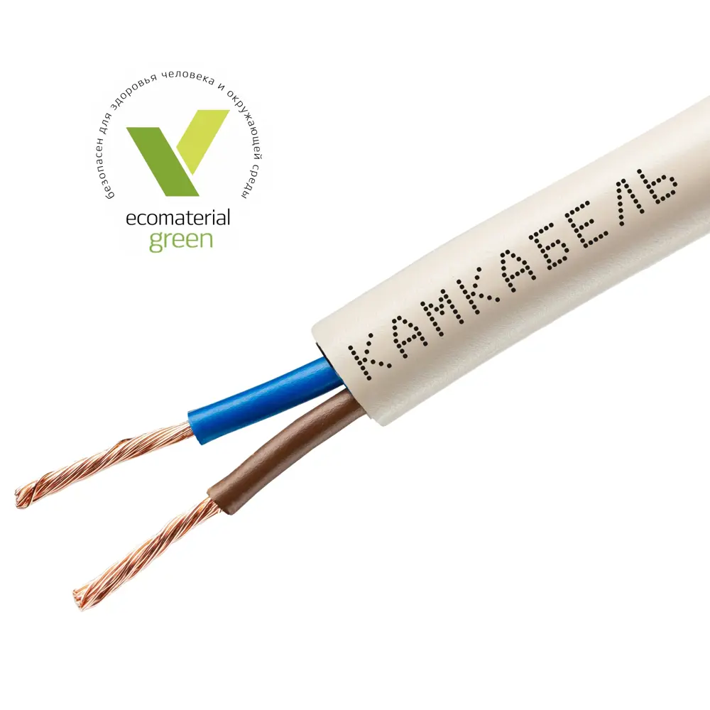 Провод Камкабель ПВС 2x1.5 20 м ГОСТ цвет белый 81933779 STLM-2061050  - Вид №1