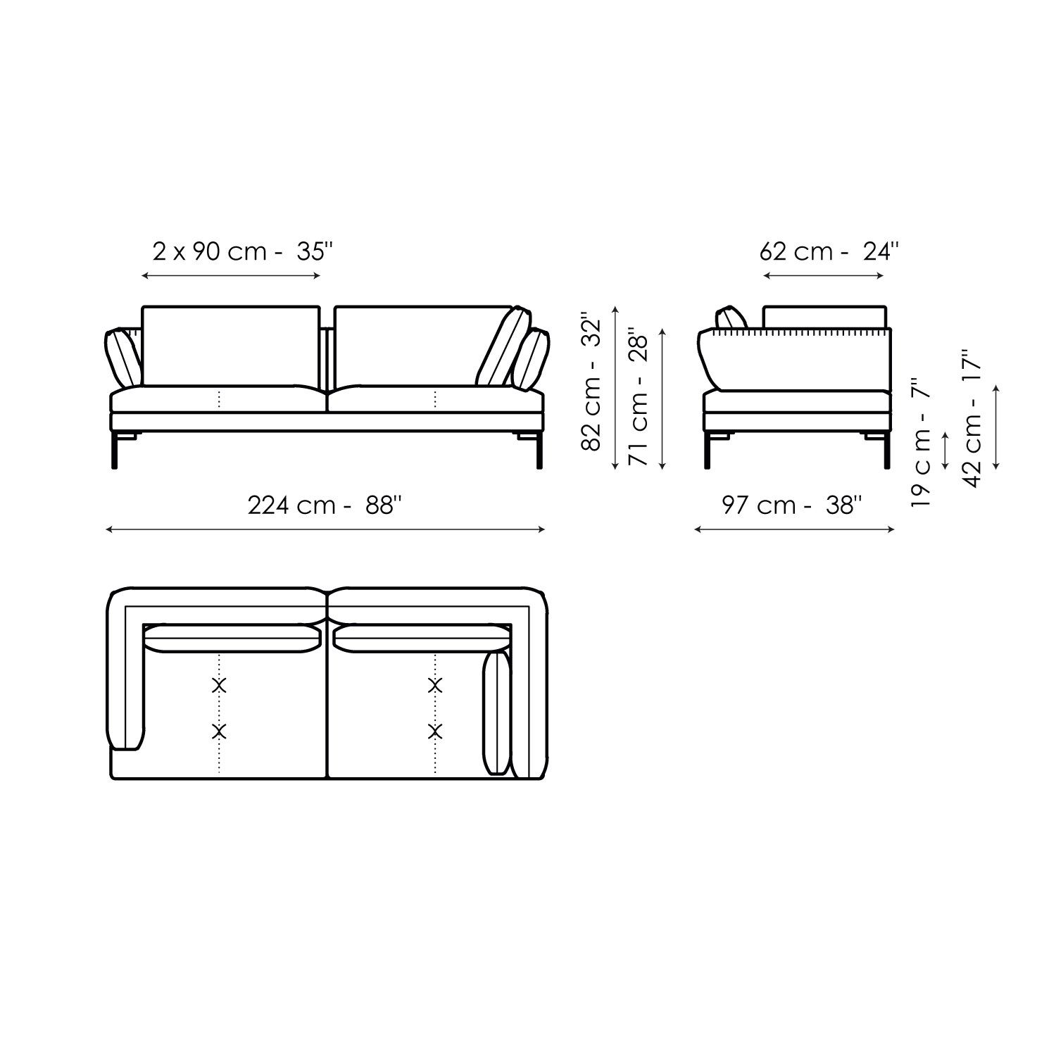 Тканевый диван с полуостровом BONALDO ALIANTE ARCH-00041242 - Вид №17
