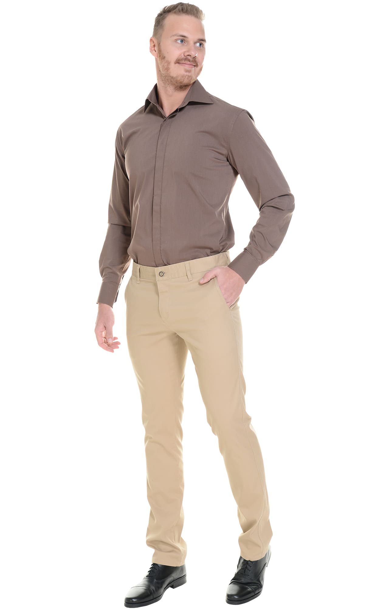 68260 Брюки  мужские beige (бежевые) El-Risto  Одежда для официантов  размер 48/182-188  - Вид №3