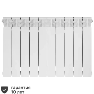 Радиатор секционный Rifar Base RB50010НПЛ 500/100 10 секций нижнее левое подключение биметалл белый