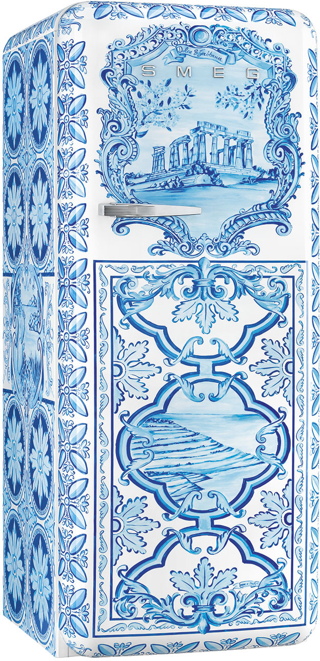 FAB28RDGM3 Холодильник / отдельностоящий однодверный холодильник, стиль 50-х годов, 60 см, серия divina cucina, майолика SMEG  - Вид №1