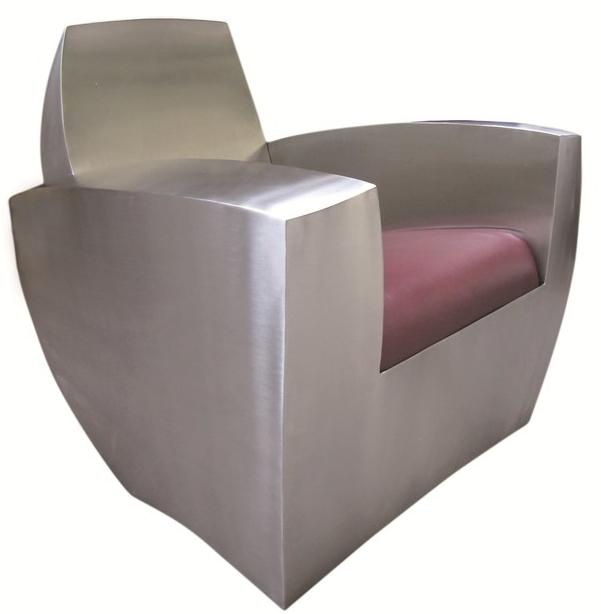 ICI ET LÀ Кресло из нержавеющей стали с обивкой в ​​индустриальном стиле Handmade metal furniture by ici et là Sfet02 - Вид №2