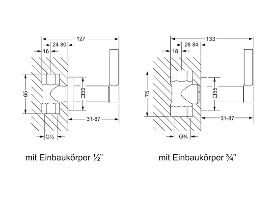 Вентиль для скрытого монтажа, внешняя часть JOERGER Charleston Square 634.50.234.000 - Вид №1