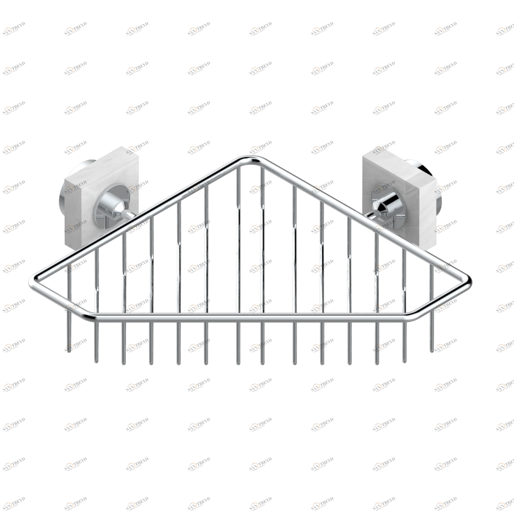G3W-3623 Мыльница-сетка большая угловая с фланцами 200 x 200 мм Thg-paris Montaigne marbre blanc Vénus с рукоятками Матовый никель G3W-3623 CAT.C