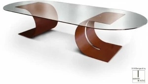 Gonzalo De Salas Овальный стол из стали и стекла Carlovi