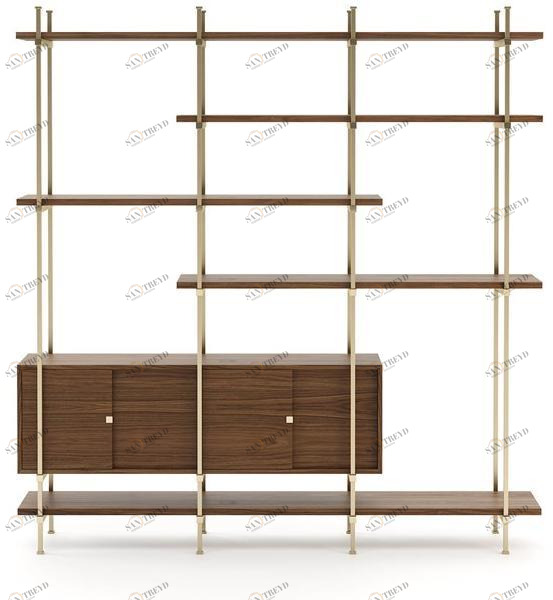 Laskasas Открытый деревянный книжный шкаф с ящиками sun-id-1390660