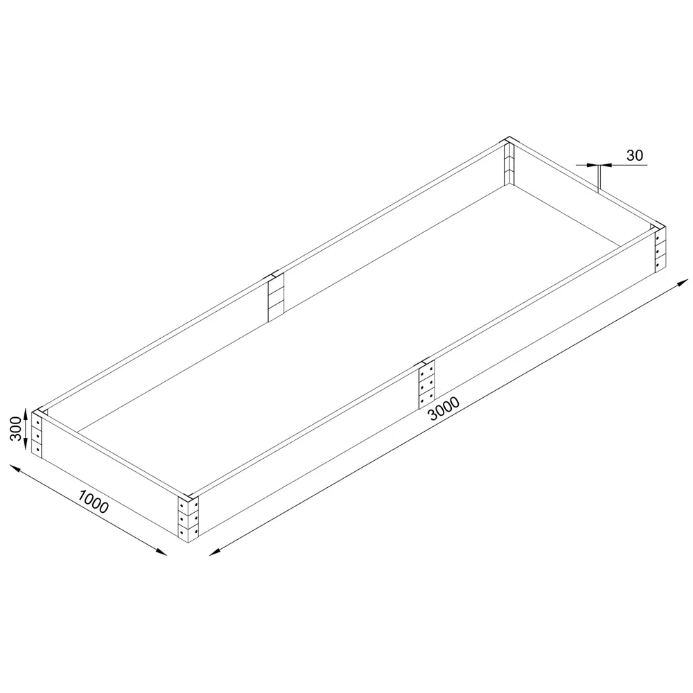 Грядка Holzhof с 3D-тиснением 300x100x30 см в цвете венге 89357041 STLM-0966539 - Вид №2