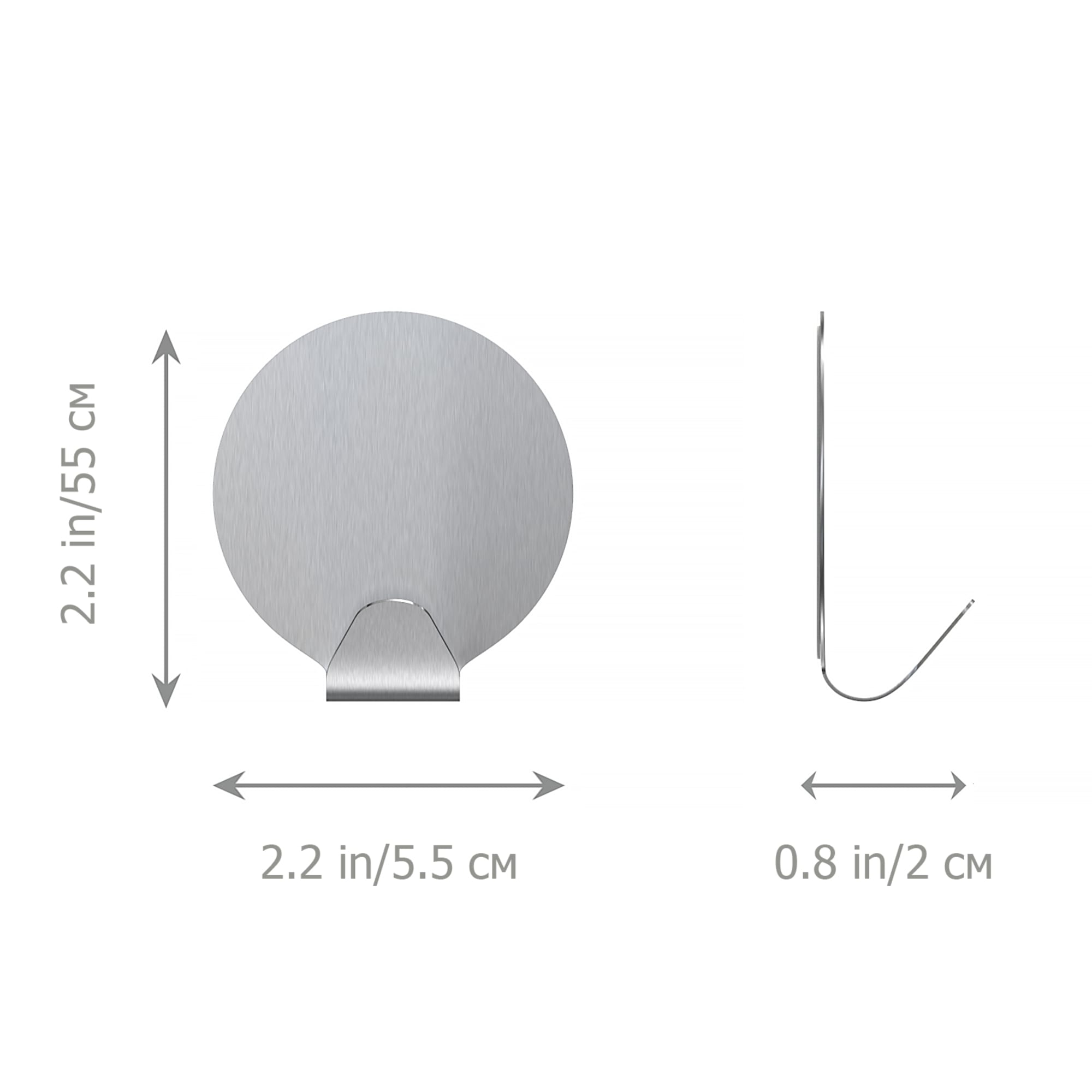 84730543 Крючок-вешалка самоклеящийся круг сталь цвет хром 2 шт. нет Santreyd  - Вид №6