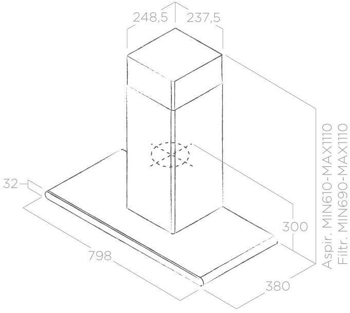 Elica Настенная вытяжка из нержавеющей стали и стекла Galaxy sun-id-1444984 - Вид №3