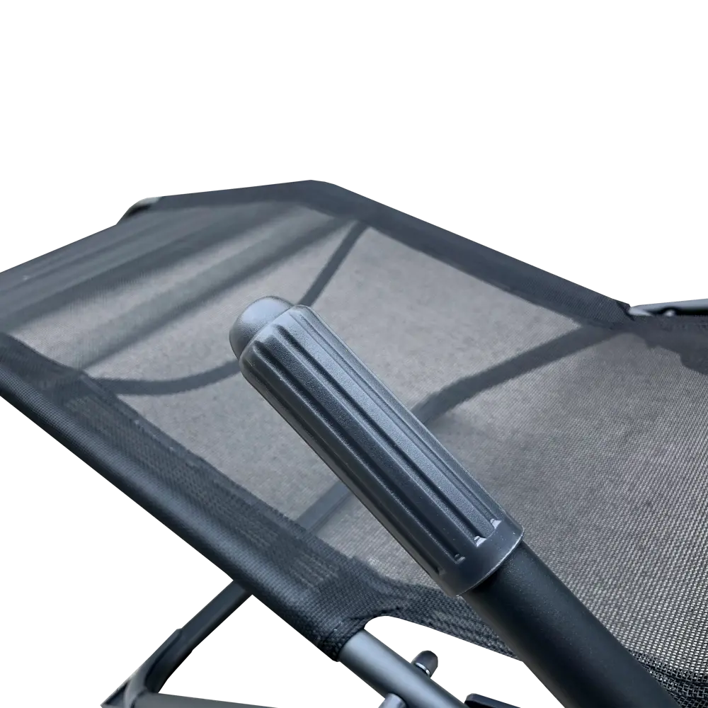 Шезлонг складной Naterial Fiesta 142x60x99 см сталь/ текстилен черный 82575553 STLM-2109425 Santreyd  - Вид №6
