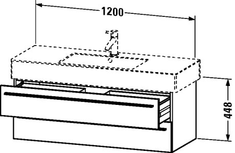 XL635400707 X-Large Тумбочка подвесная Бетонно-серый матовый декор Duravit - Вид №1