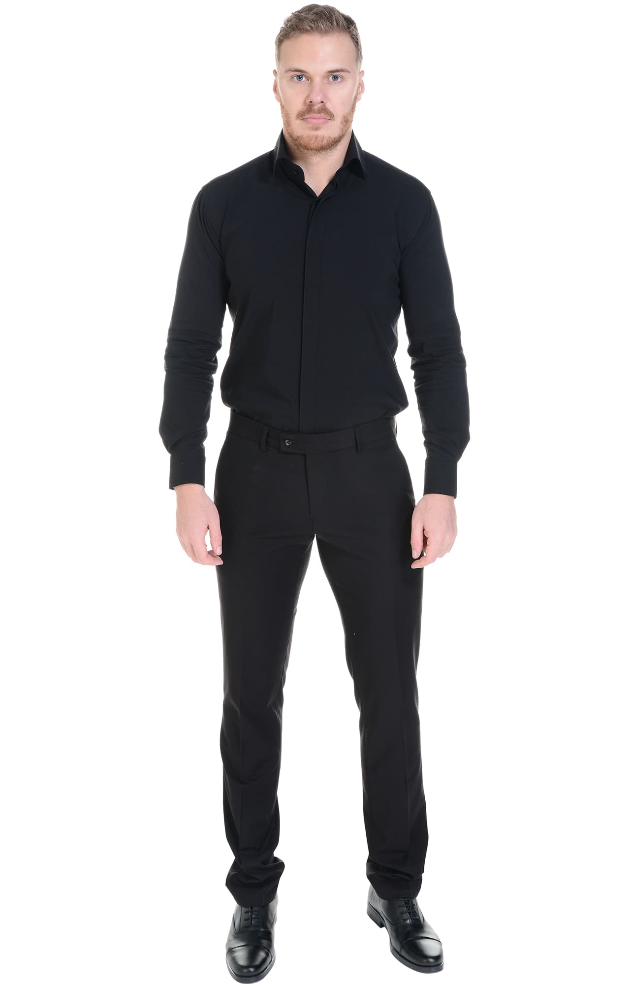 62474 Рубашка мужская  black El-Risto  Корпоративная одежда  размер 39/176-182  - Вид №6